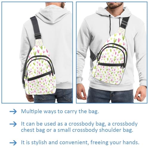 Mochila cruzada ligera de corazones para caminar y comprar cómodamente 2