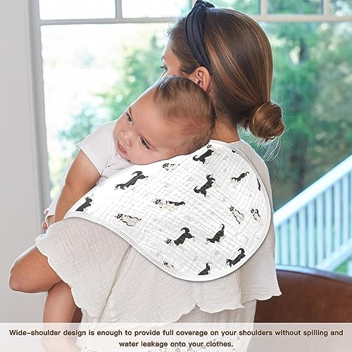 Image of Muslin Baby Burp Cloths, Cute Dogs Siberian Husky Baby Rags Comfy Soft Absorbent in for Newborn Boys and Girls 1 Piece 22 x 11 Inch