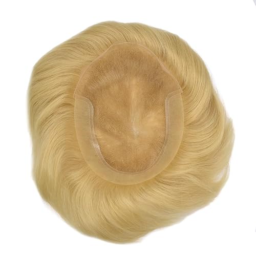 Miniatura 7 de Toupee - Pieza de cabello humano real para hombre, sistema de reemplazo de encaje suizo suave para hombre, pieza de pelo tipo tupé, protesis capilar