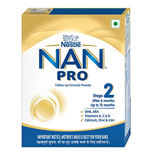 Image of Nestle Nan Pro 1 Infant Formula Powder (Upto 6 Months), Stage 1-400G Tin Pack & Nestle NAN PRO 2 Follow-up Formula Powder - After 6 months, Stage 2, 400g Bag-In-Box Pack