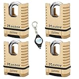 Master Lock 1177D 2-1/4in (57mm) Wide ProSeries Shrouded Brass Resettable Combination Padlock, 4...