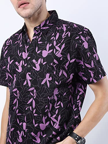 Image of Ketch Men's Cotton Slim Fit Printed Half Sleeve Shirt