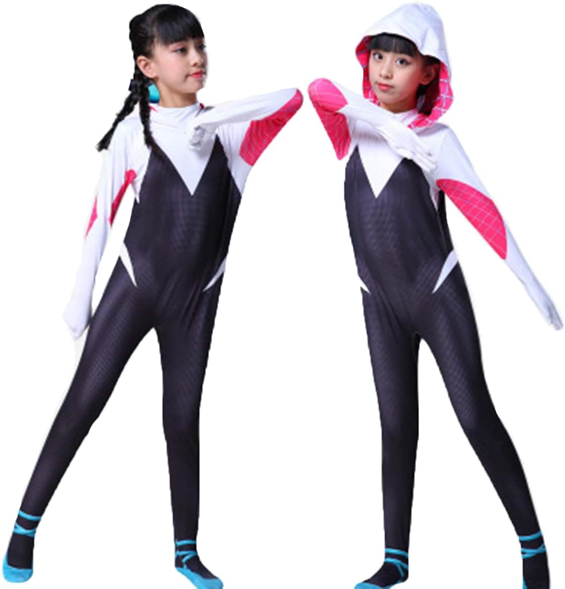 Leezeshaw Boys Superhero Costume, Adults Kids Ghost Spider Venom Superhero Fancy Dress Suit Halloween Cosplay Costume