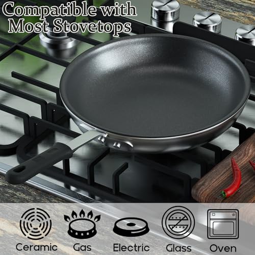 Cooks Standard Professional Aluminum Nonstick Restaurant Fry Pan 8-Inch, Durable Heavy Duty Skillet Pan, Woks,Metalic - Image 5