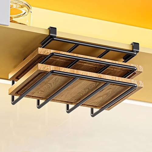 Under Cabinet Cutting Board Holder:Stainless Steel Double Layer Cutting Board Rack,Cutting Board Holder Under Cabinet,Sheet Pan Organizer for Kitchen Use,Baking Pan Organizer for Space-Saving,10*10in