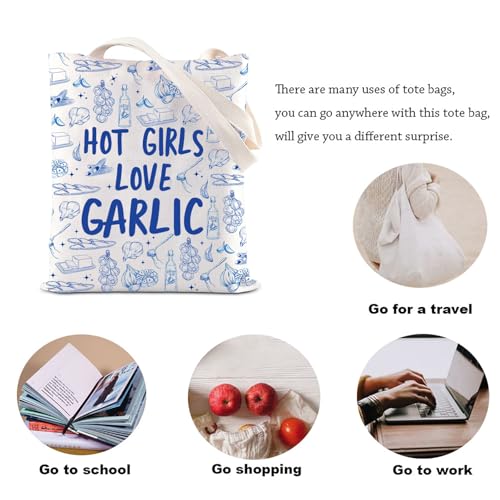 KUIYAI GarlicGirl Tote Bag GarlicLover Club Bread Vegetarian Gift Garlic Festival Gift HotGirls Love Garlic Canvas Bag4
