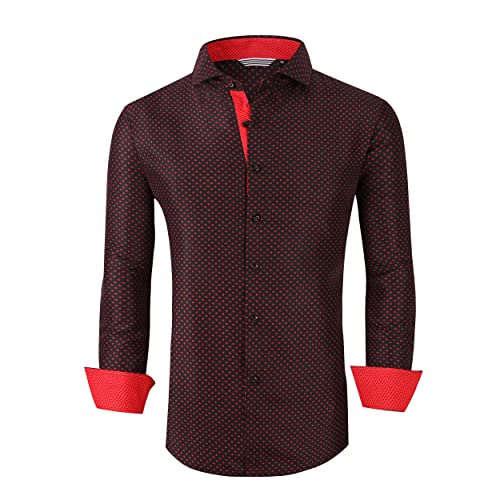 Alex Vando Mens Printed Dress Shirts Long Sleeve Regular Fit Button Down Shirt