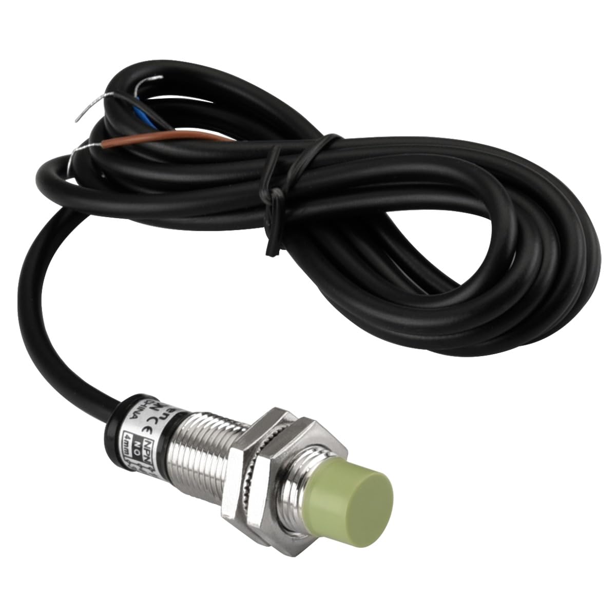 Heschen Inductive Proximity Sensor Switch PR12-4DN Cylindrical Type, 4mm Sensing, M12 Round, Non-Shielded, 12-24VDC 3-Wire, NPN NO(Normally Open) CE