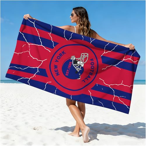OICEME Football Fan Thin Lightweight Microfiber Beach Towel New York Themed Oversized Towels Men Women Giants Team Dad Husband Guy Him Christmas Xmas Father Day Novelty Prank Hilarious Naughty