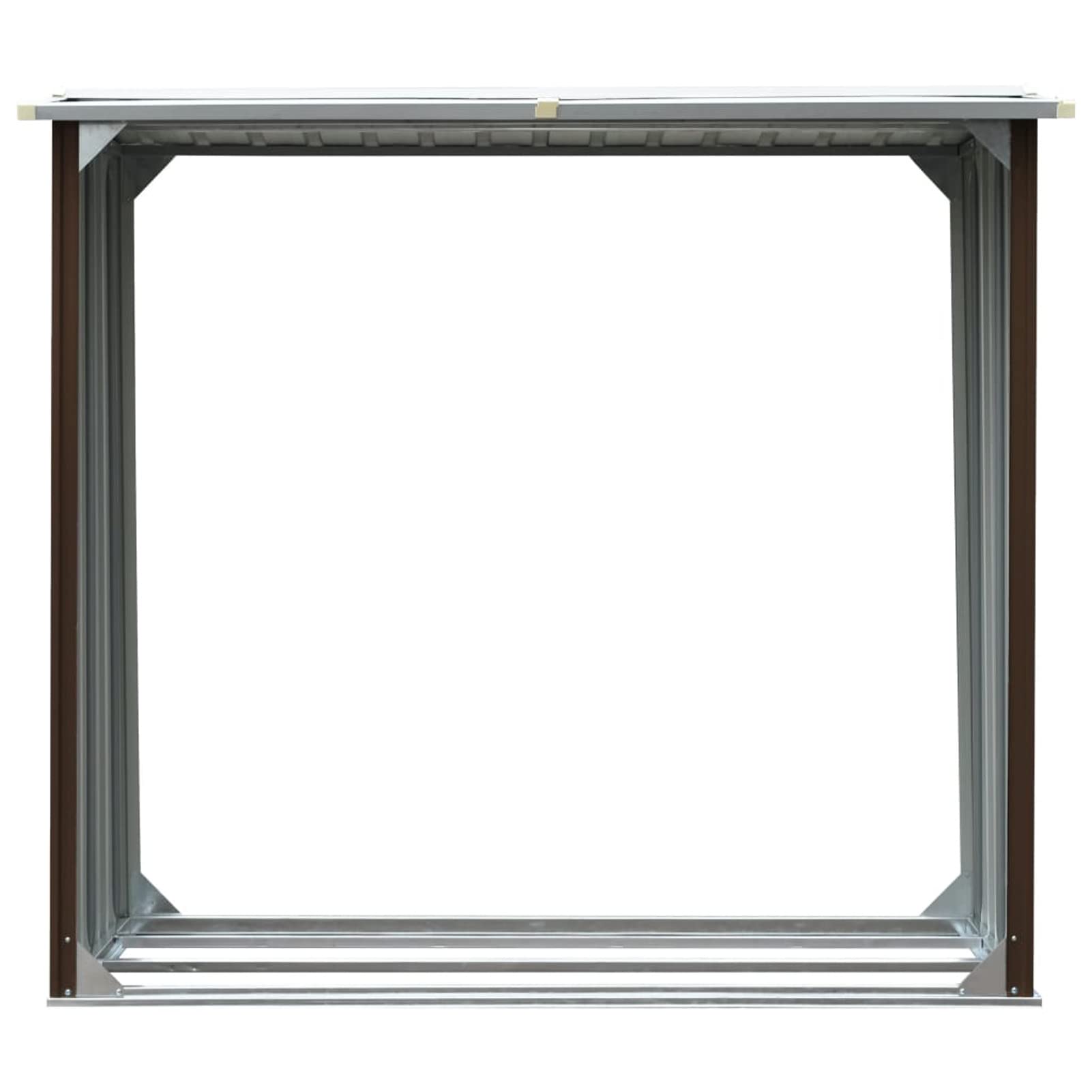 Homgoday Caseta jardín para leña Acero galvanizado marrón 172x91x154 cm Leñera Registro de Leña, Estantería para leña de Chimenea para Interior y Exterior Soporte de Madera