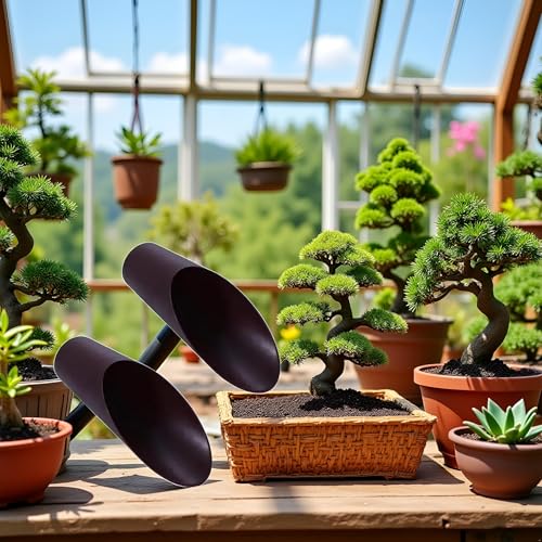 2 piezas de palas para tierra de bonsái color café miniatura 5