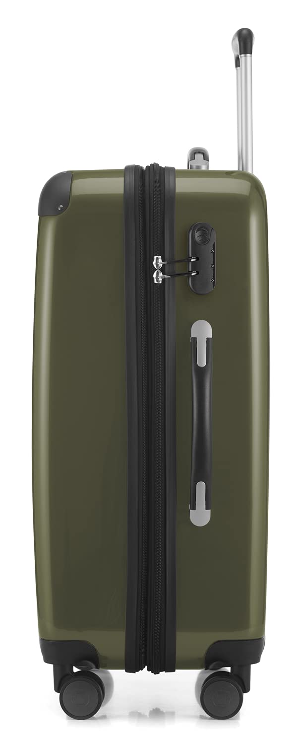 Gros plan sur la texture texturée de la coque rigide de la valise Hauptstadtkoffer Alex, mettant en évidence sa finition brillante.