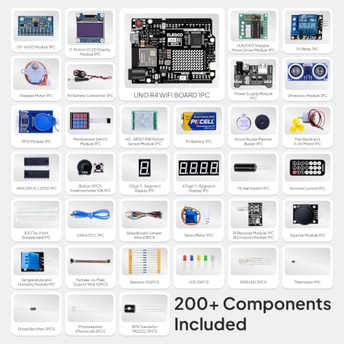 ELEGOO UNO R4 WiFi Super Starter Kit Compatible with Arduino for Beginners - Image 6
