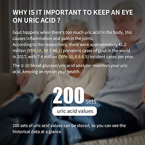 Urit Uric Acid Test Kit. Includes 25 Test Strips,25 Lacents, Lancing Devic, Uric Aid Test System For Home Use.(Mg/Dl) #TOP2