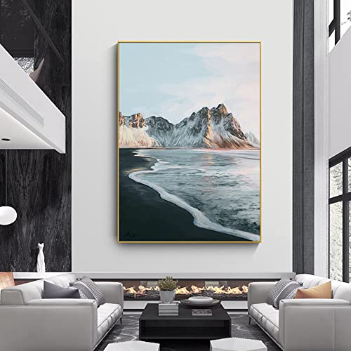 Tableau couteau 3D abstrait Dawn Coast haut de gamme grand format vertical - 6