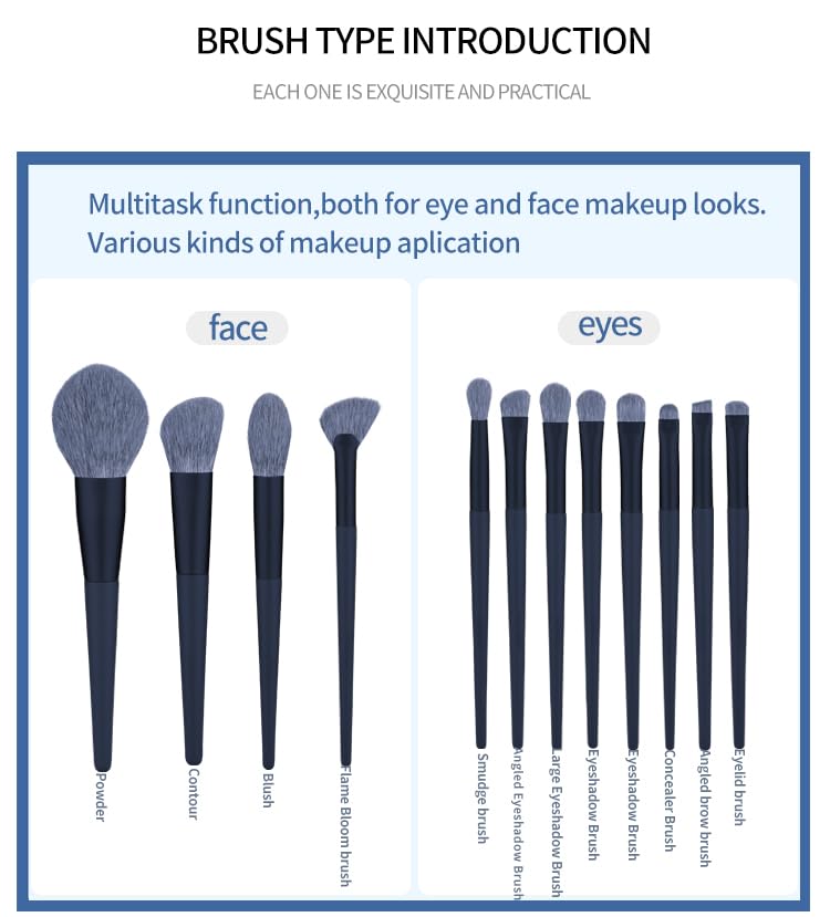 Makeup Brush with Soft Synthetic Fibre Wood Holder for Blush Foundation, Powder, Mix - Image 2