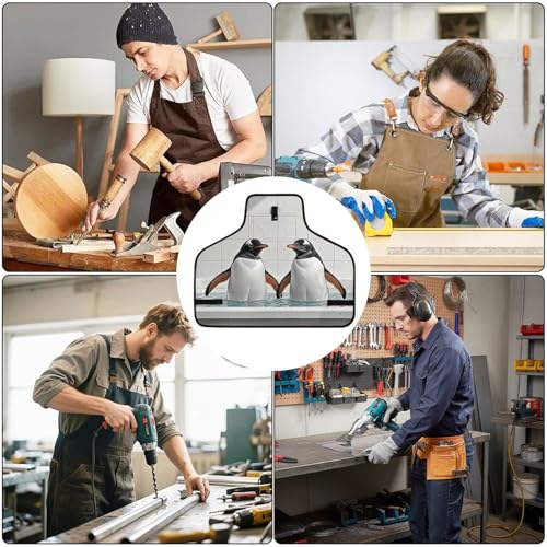Delantal de trabajo ajustable con 8 bolsillos negro miniatura 6