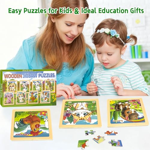 kepovin Ap1000 Puzzle de Madera Animales para Niños 9 Piezas Juego de 8 Sets miniatura 6