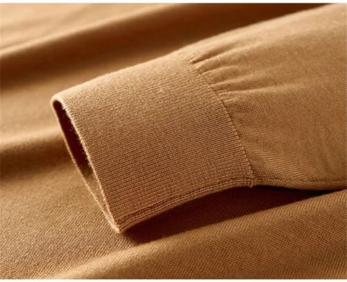Men's Long Sleeve Sweater Thin Half High Collar Knitted Casual Pullover Sweater4
