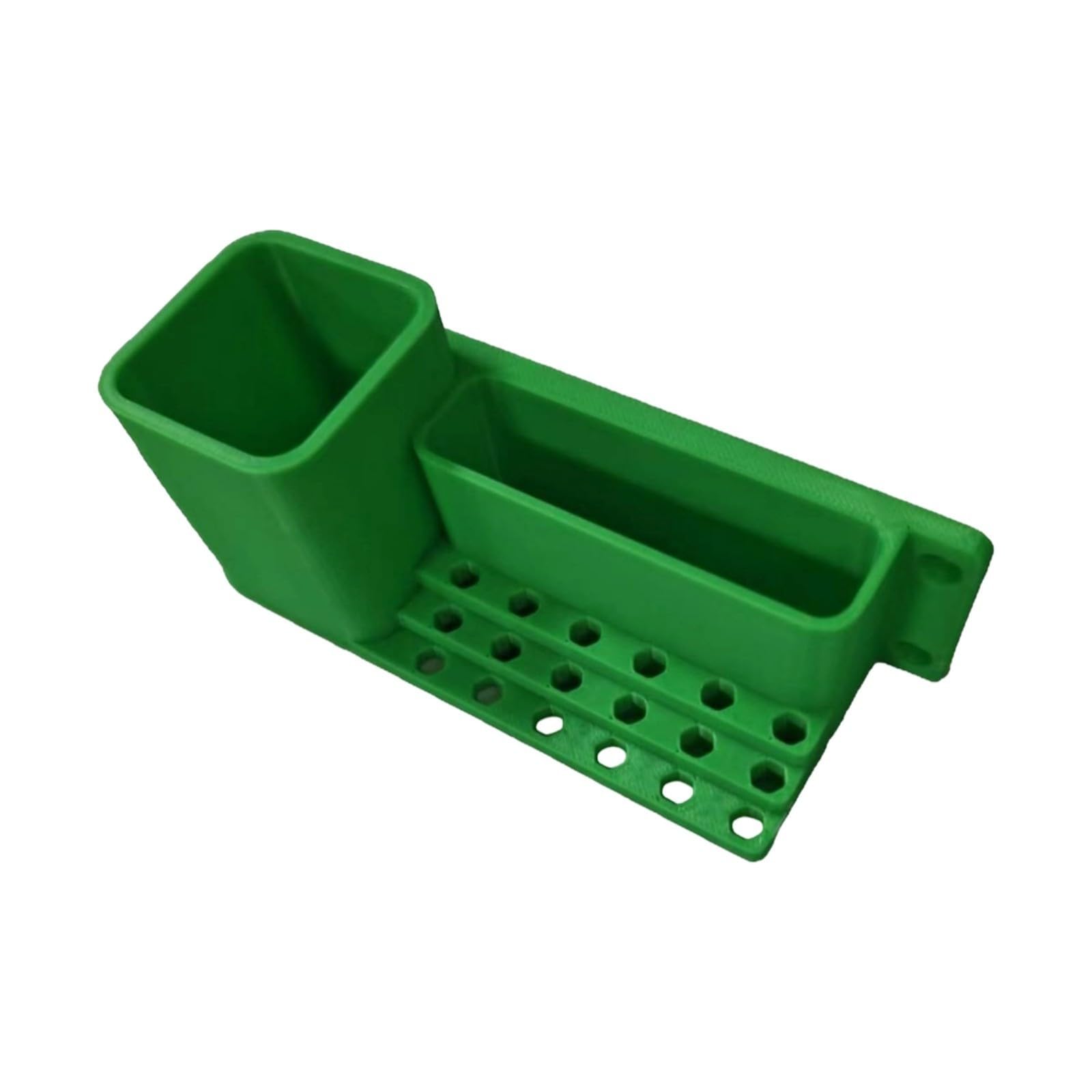 Tsophreniq Green Wall Mount Tool Holder With Bit Holes, 14Cm/5.51In 3D Printed Rack For Workshop, Shelf And Project Storage Area Driver Bit Rack Work Table Organizer