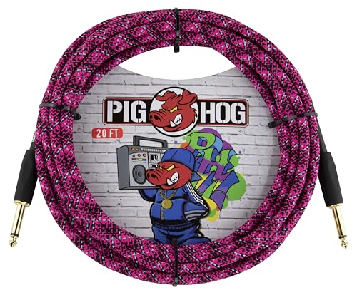 Câble de guitare Pig Hog PCH20GP rose sur scène et en studio de répétition