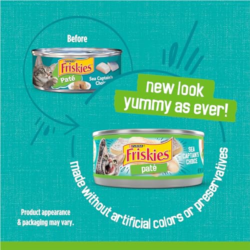 Purina Friskies Wet Cat Food Pate, Sea Captain's Choice - (Pack of 24) 5.5 oz. Cans