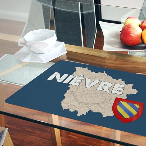 Set de table en liège carte de la Nièvre grand format x4
