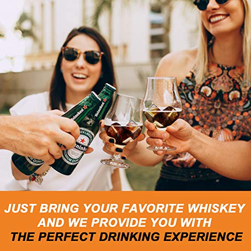 Whiskey Stones,Reusable Chilling Stainless Steel Whiskey Rocks,Ice Stones Set of 9,Come with Stainless Steel Tongs,Storage Pouch and Classy Coasters by AYAOQIANG - Thumbnail 2