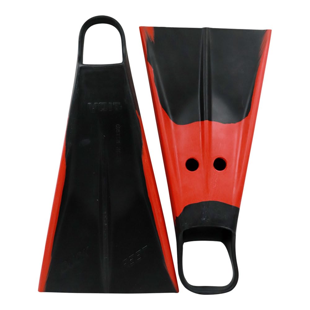 Voit Aletas de natación negras y rojas: diseño legendario de aletas de natación, unisex, construcción de goma de doble densidad, aumenta la velocidad y la comodidad en el agua, patas de pato