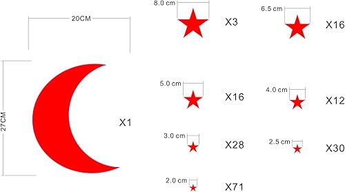 Miniatura 10 de Calcomanía de pared de luna y estrellas calcomanía de vinilo para niños niñas decoración de habitación de bebé buena noche decoración de pared hogar