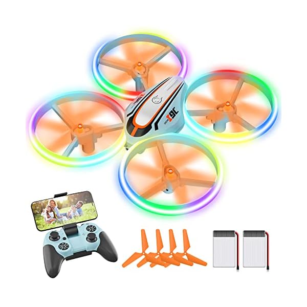 i9C Drohne mit Kamera HD fÃ¼r Kinder, Mini Drone mit Bunte LED Lichter, RC Quadrocopter mit Kopflos Modus, Flugbahn, Spielzeug Geschenke fÃ¼r Jungen MÃ¤dchen AnfÃ¤nger