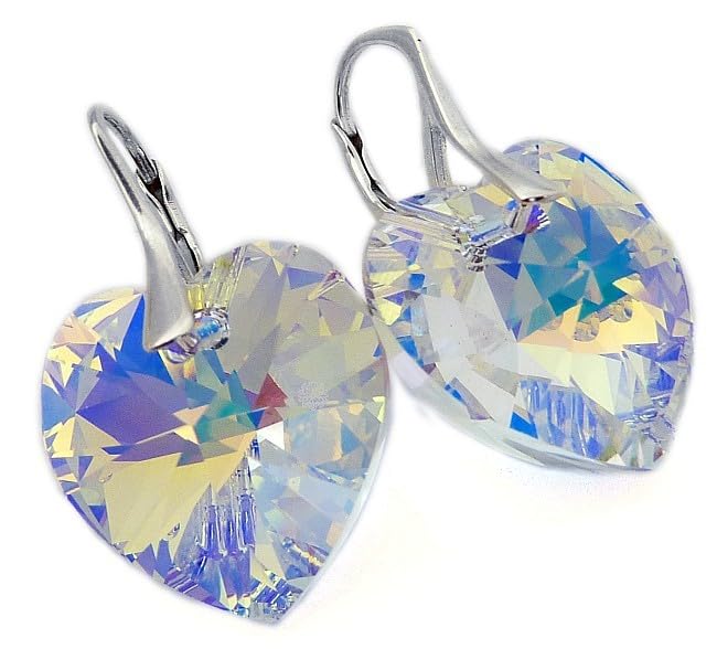 Boucles d'oreilles Aurora en cristal d'argent et argent sterling