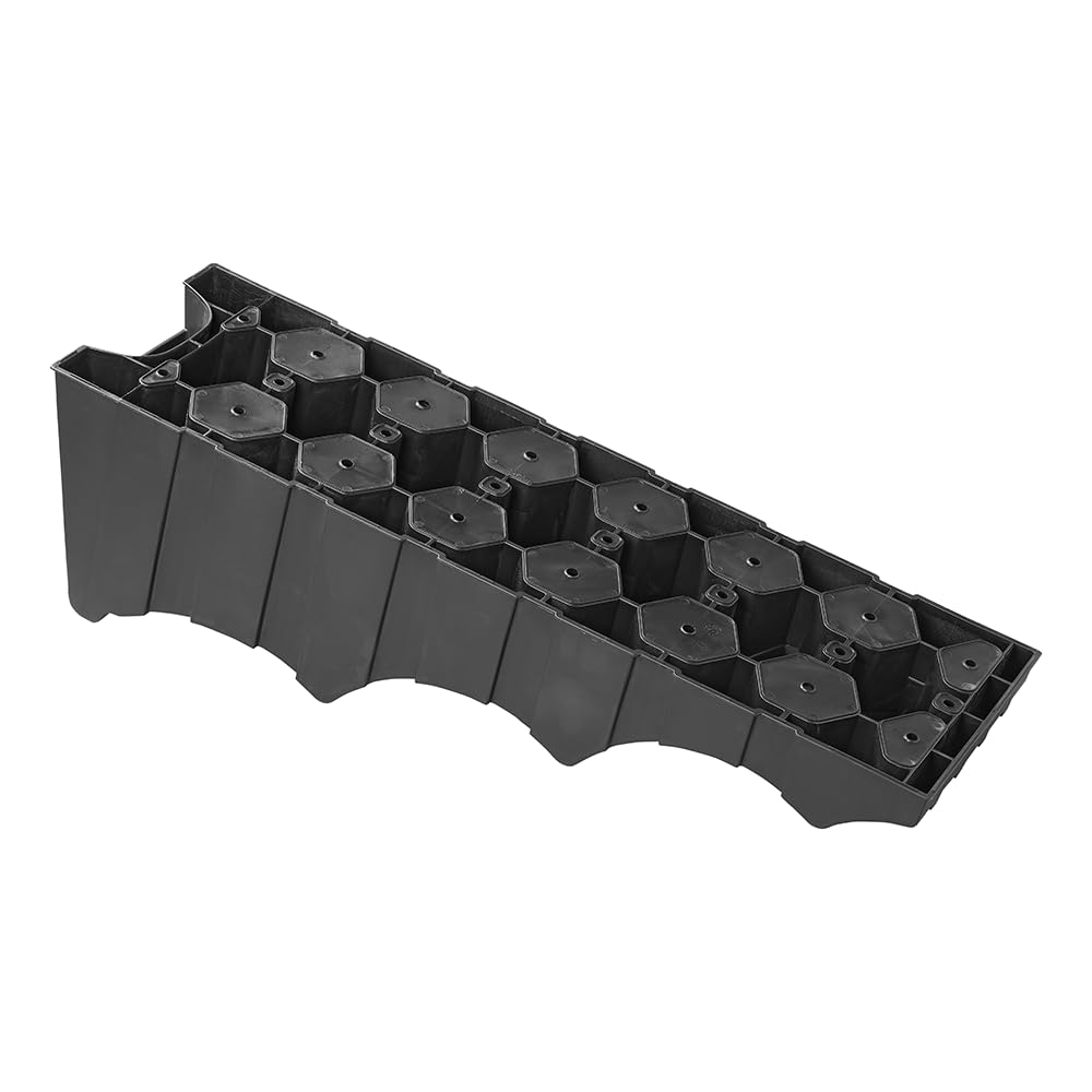 Campout XL Wohnwagenrampe – Rampen – 93 x 28,5 x 26,6 cm – Rampen – Radausgleich – 3 Höhen – extra Grip – Leichter Kunststoff – inklusive Tragetasche – Max. 5000 kg Tragkraft – 2 St – Schwarz