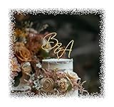 Mr. & Mrs. Initial Wedding Cake Topper – Personalized Metallic Topper with Last Name in Handwritten Script