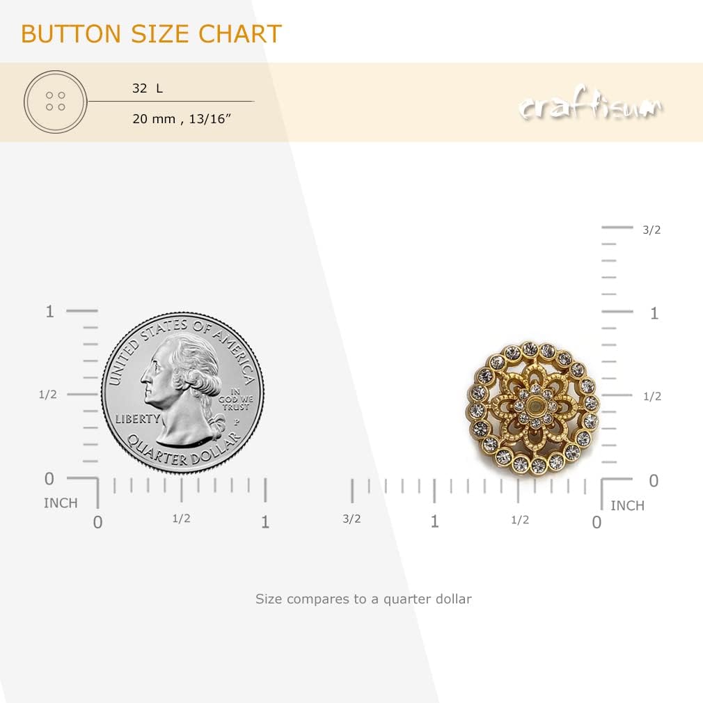 Decorative Hollow Flower Buttons with Pearls 20 Pcs - 18mm, 23/32" - Image 2