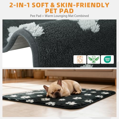 Image of KOOLTAIL Washable & Waterproof Dog Whelping Pad for Large Dogs, 72x72in Super Absorbent & Soft Warm Plush Puppy Pads Potty Training, Quick Dry Reusable Pet Mats for Whelping Box Supplies,Playpen,Crate
