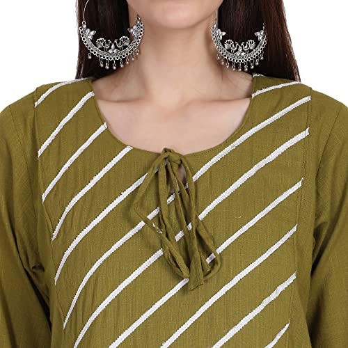 Image of Women Kurti Set With Salwar | Cotton Short Kurta