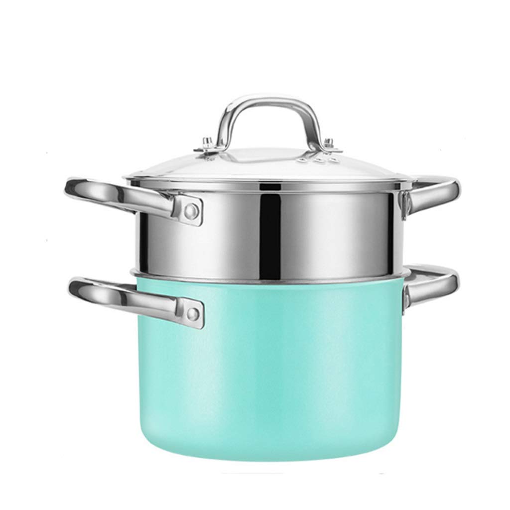 Vaporera pequeña de Acero Inoxidable for 2 Personas, Cocina de inducción for el hogar, Mini vaporera pequeña y Gruesa for Sopa de Gas
