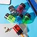 Mr. Pen- Handheld Manual Pencil Sharpener with 2 Sharpening Holes and Screw-On Lid, Pack of 6, Pencil Sharpeners, Colored Pencil Sharpener Manual