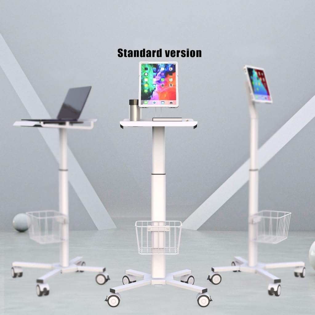 Height Adjustable Mobile Cart, Rolling Multi-Purpose Desktop Lab Cart, Max30Kg, Aluminium Alloy + Abs Plastic, Suitable for Laboratories and A Variety of Settin,Upgraded Version