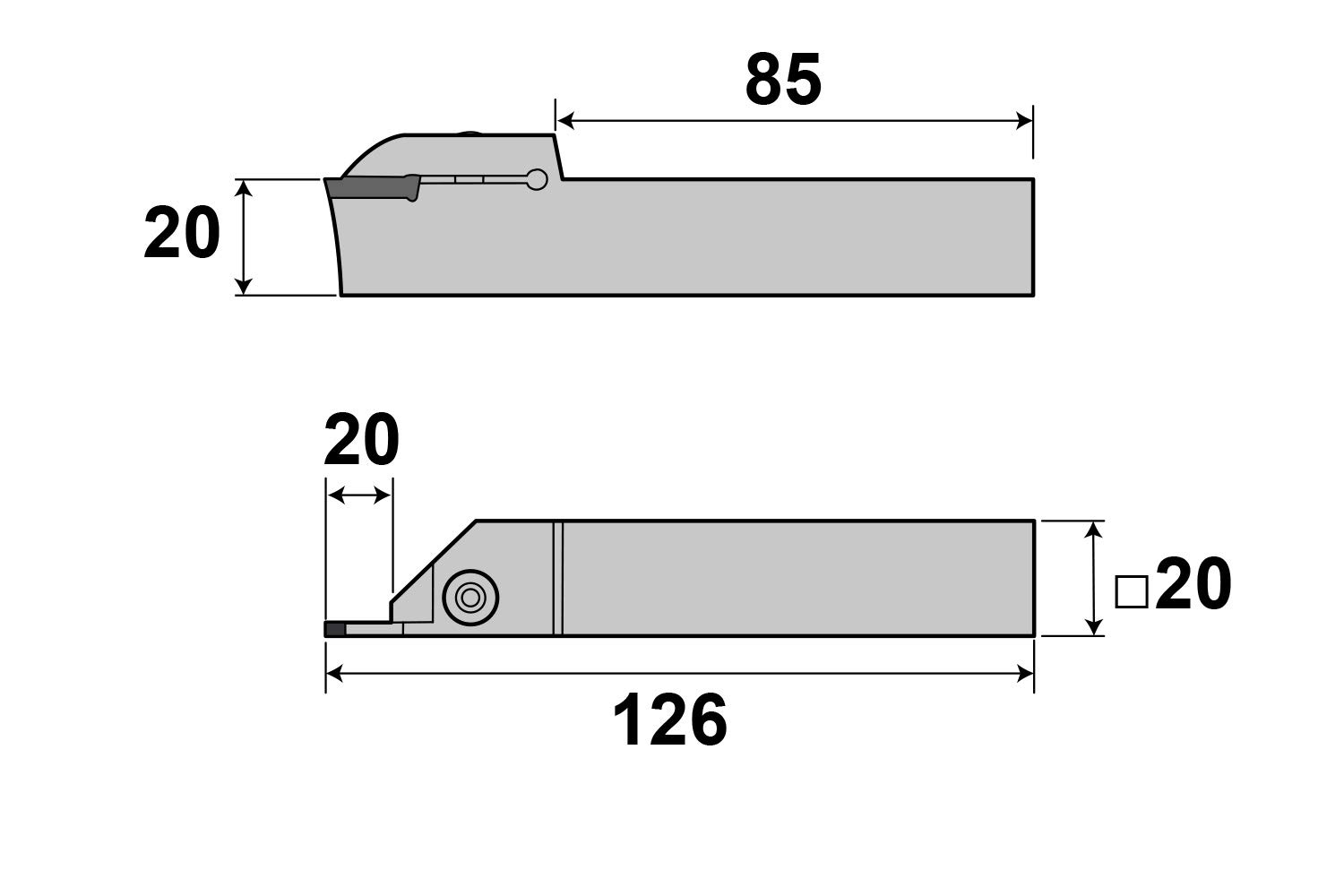 PAULIMOT Abstechstahlhalter 20 x 20 mm inkl. Wendeschneidplatte