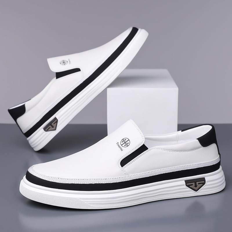 Image of Trsorini Mens Casual Shoes Soft Comfortable Flat Lightweight Moccasin Classic Breathable Leather Men's Shoes