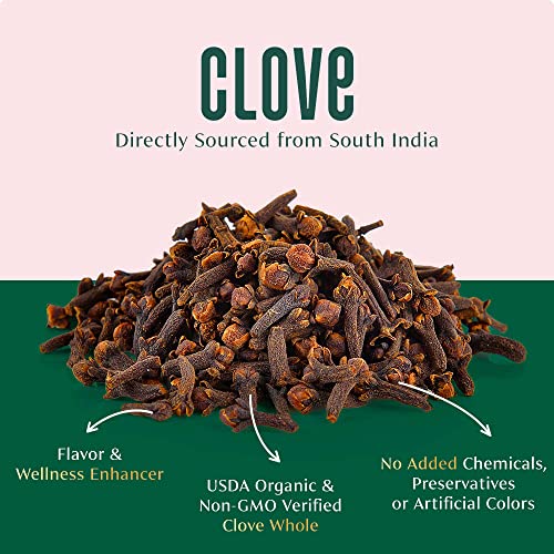 Image of VAHDAM, Organic Clove Whole (1.7oz /50g) Handpicked Whole Cloves, Gluten Free, Non GMO, 100% Raw | Warm & Flavorful Spice | Great for Cooking, Smoothies, Pomander Balls, Potpourri & Tea