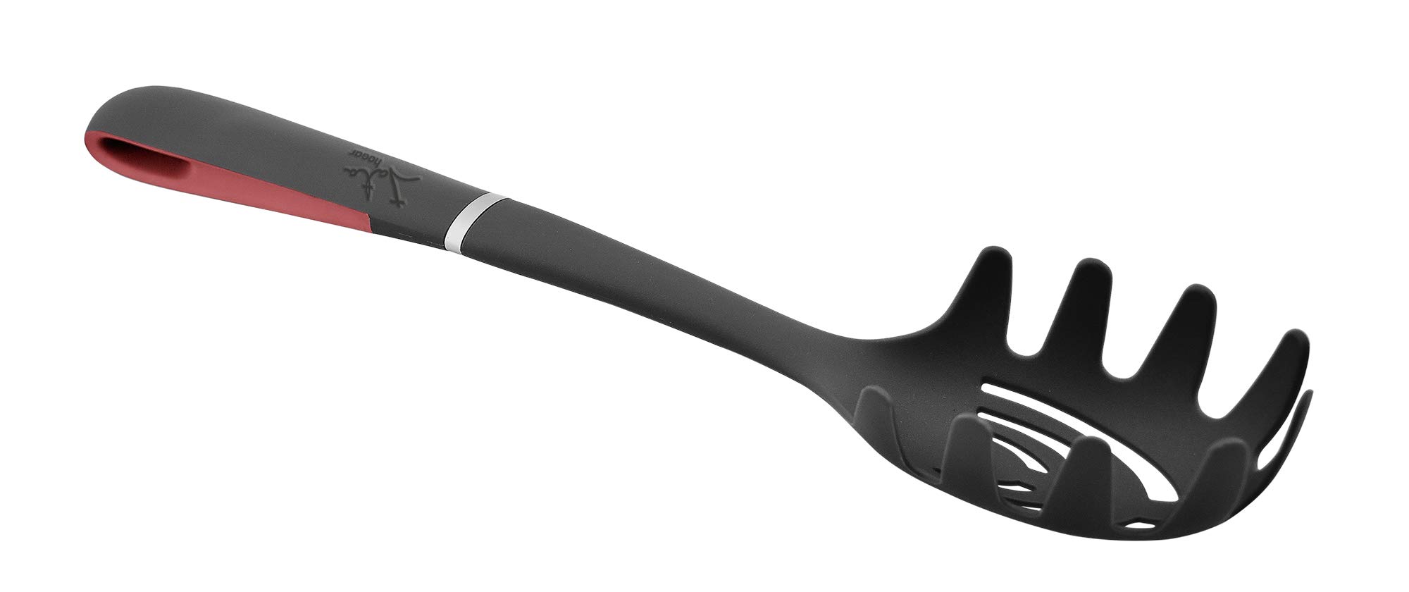 Jata Negro Ac3 - Cuchara Pasta De Nylon, Mango Ergonómico Silicona, Antideslizante, Apto Lavavajillas, Resistencia 240°,