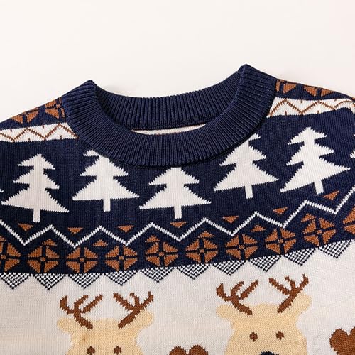Baby Boys Girls Knit Sweater Christmas Long Sleeve Reindeer Snowflakes Pullover Tops Winter Warm Sweaters2