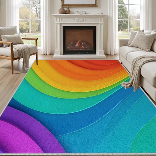 Tapete decorativo rectangular de 5 x 8 pies