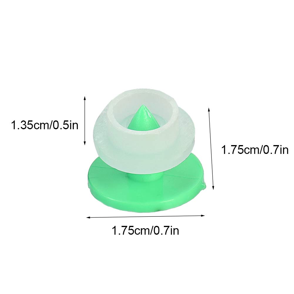 100 pezzi di etichette auricolari in plastica per bestiame, etichetta con marcatore di etichette animali per pecora di capra di cane volpe di coniglio(verde)