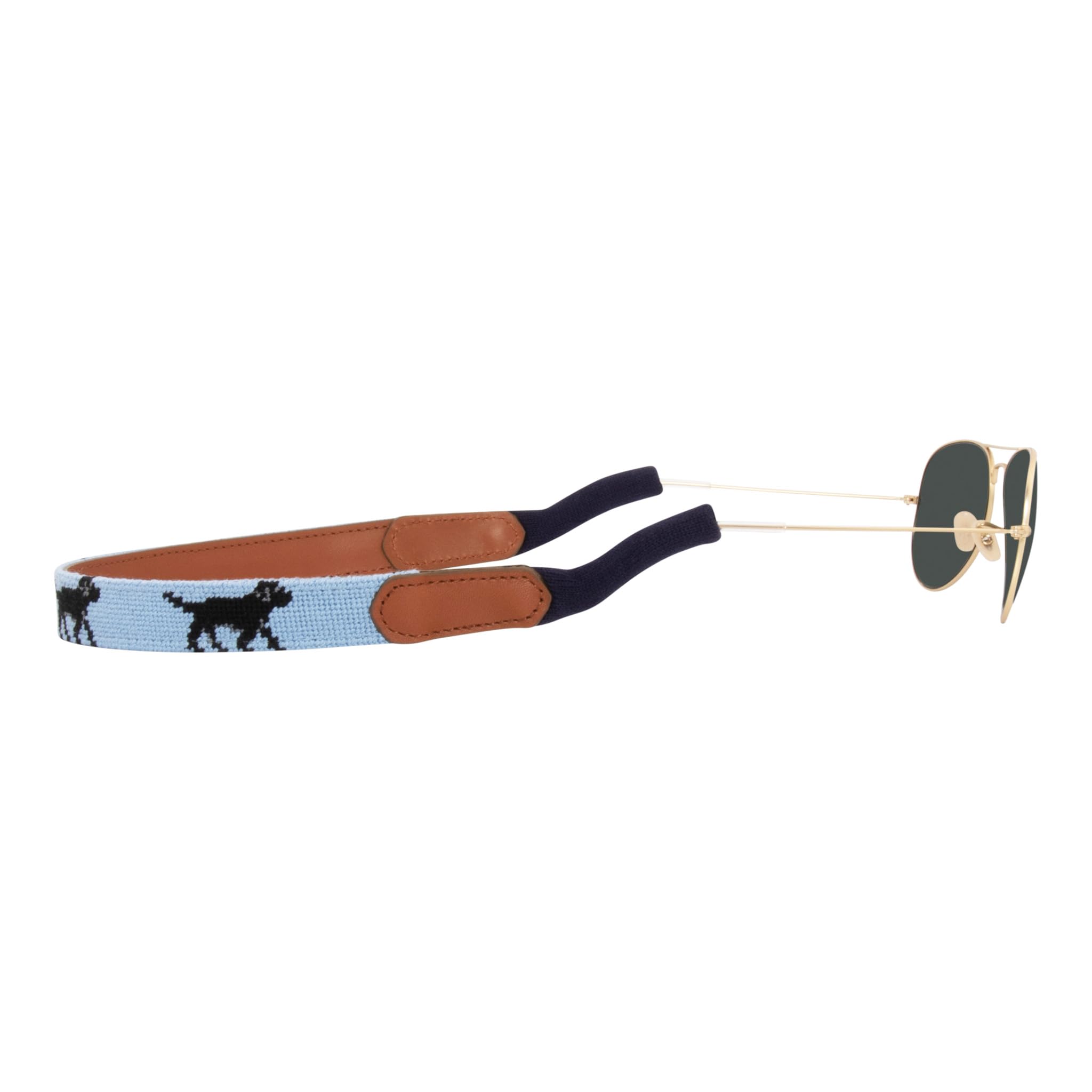 Correa de piel cosida a mano para gafas de sol - azul - talla única