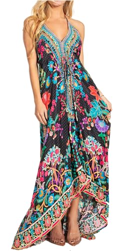 Image of Sakkas Lizi 2025 Womens Maxi High-Low Halter Handkerchief Long Dress Beach Party