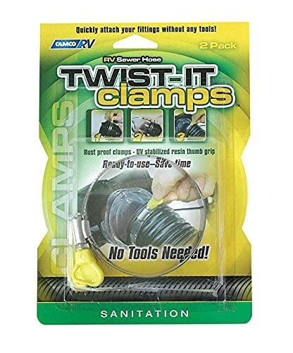 Image of Camco 39553 RV Sewer Hose Twist It Clamp, 3 In. - Quantity 6